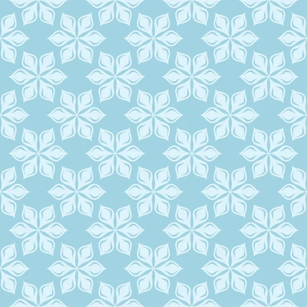 White Floral Ornament Blue Background Seamless Pattern Textile Wallpapers — Stock Vector