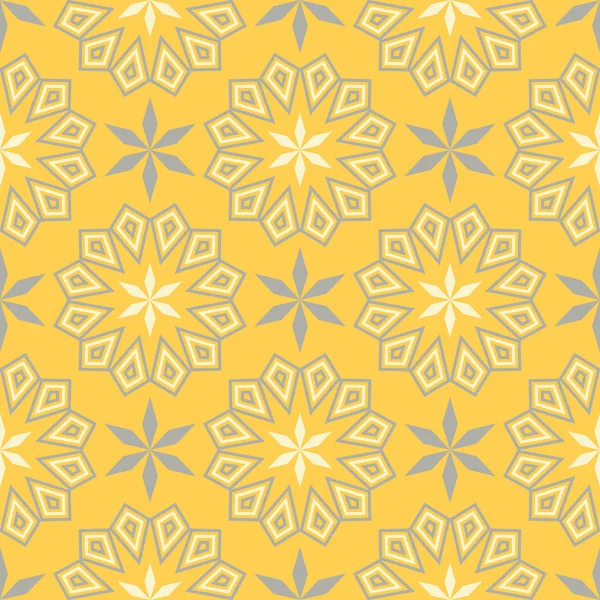 几何无缝图案 黄色背景为墙纸 纺织品和织品 — 图库矢量图片