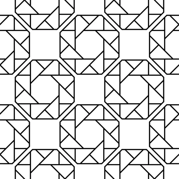 Weiße Und Schwarze Geometrische Ornamente Nahtloses Muster Für Web Textilien — Stockvektor