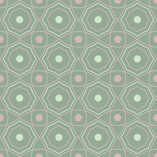 Geometric Green Seamless Background Pink Elements Wallpapers Textile — Stock Vector