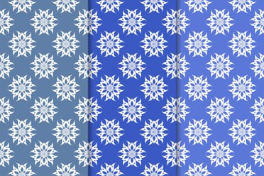 Çiçek süsler kümesi. Mavi dikey Dikişsiz desen. Duvar kağıdı arka plan