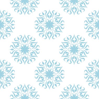 Beyaz zemin üzerine mavi çiçek seamless modeli. Tekstil ve duvar kağıtları için sorunsuz tasarım