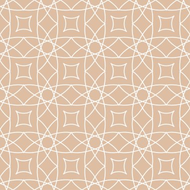 Bej ve beyaz geometrik süsleme. Web, Tekstil ve duvar kağıtları için seamless modeli