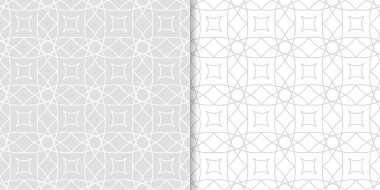Işık gri geometrik süsler. Web, Tekstil ve duvar kağıtları için dikişsiz desen seti