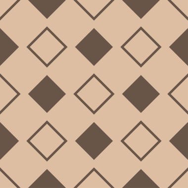 Bej ve kahverengi geometrik süsleme. Web, Tekstil ve duvar kağıtları için seamless modeli