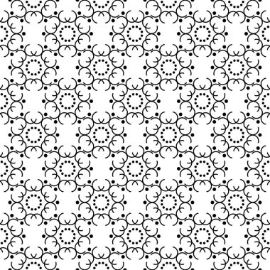 Beyaz arka planda siyah geometrik seamless modeli. Süsleme için web, Tekstil ve duvar kağıtları