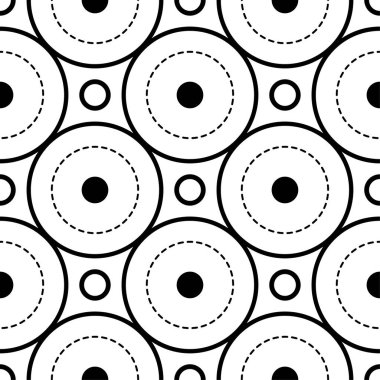 Siyah ve beyaz geometrik süsleme. Web, Tekstil ve duvar kağıtları için seamless modeli