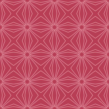 Kırmızı ve soluk pembe geometrik süsleme. Web, Tekstil ve duvar kağıtları için seamless modeli
