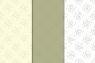 Zeytin yeşili kümesi çiçek süsler. Tekstil ve duvar kağıtları için dikişsiz desen