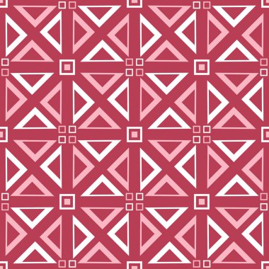 Geometrik seamless modeli. Duvar kağıtları, Tekstil ve kumaş için soluk kırmızı ve bej arka plan