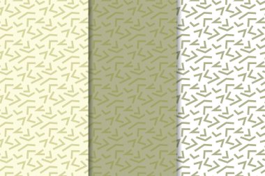 Zeytin yeşili ve web, Tekstil ve duvar kağıtları için geometrik Dikişsiz desen beyaz set