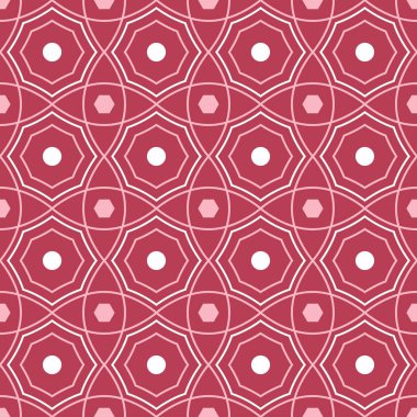 Kırmızı sorunsuz arka plan. Geometrik desen duvar kağıtları, Tekstil ve kumaş için pembe ve bej