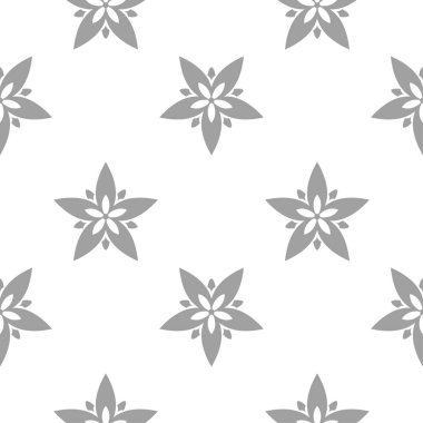 Beyaz arka plan üzerine açık gri çiçek tasarım. Tekstil ve duvar kağıtları için seamless modeli