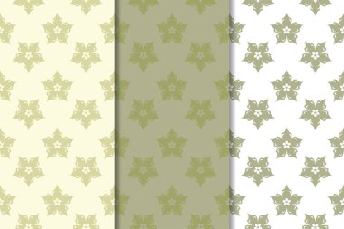 Zeytin yeşili çiçek sorunsuz süsler. Tekstil ve duvar kağıtları için dikey desenleri