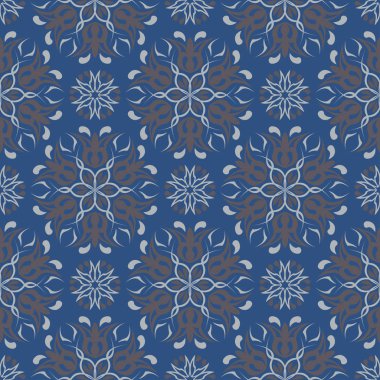 Sorunsuz çiçek desenli. Koyu mavi arka plan duvar kağıtları, Tekstil ve kumaş için çiçek tasarımları ile