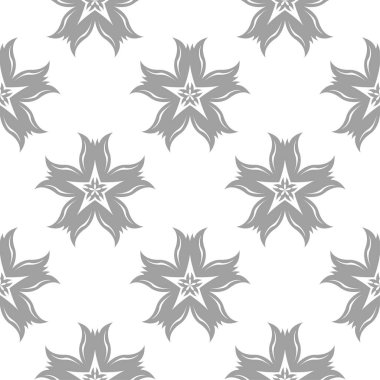 Beyaz arka plan üzerine açık gri çiçek öğe. Tekstil ve duvar kağıtları için seamless modeli