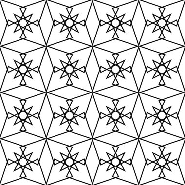 Siyah ve beyaz geometrik süsleme. Web, Tekstil ve duvar kağıtları için seamless modeli