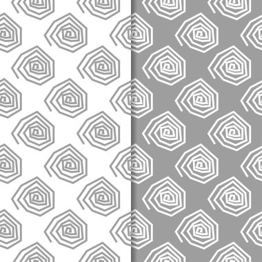 Web, Tekstil ve duvar kağıtları için dikişsiz desen gri ve beyaz geometrik dizi