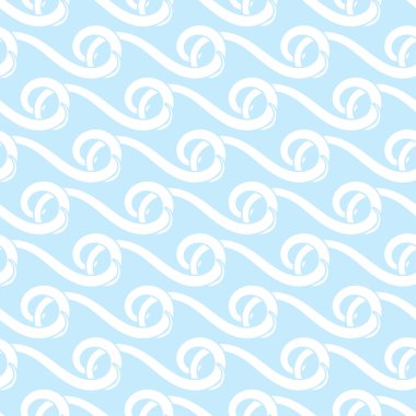 Tekstil, kumaş veya duvar kağıtları için soyut seamless modeli. Mavi ve beyaz arka plan