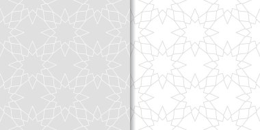 Geometrik süsler kümesi. Web, Tekstil ve duvar kağıtları için ışık gri Dikişsiz desen