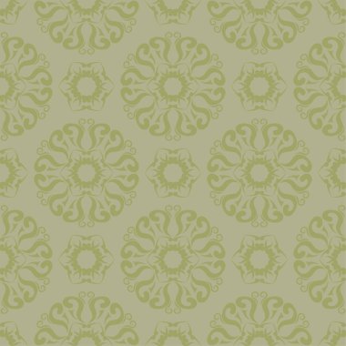 Zeytin yeşili çiçek süsleme. Tekstil ve duvar kağıtları için seamless modeli