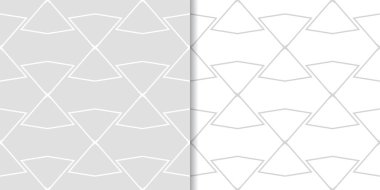 Işık gri geometrik süsler. Web, Tekstil ve duvar kağıtları için dikişsiz desen seti