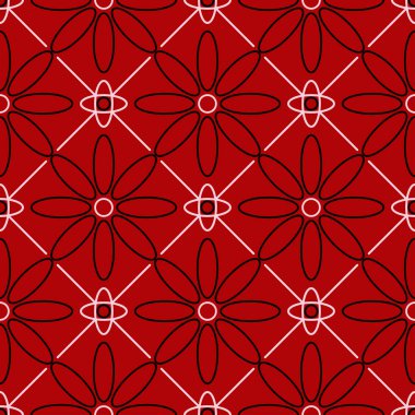 Kırmızı zemin üzerine çiçek seamless modeli. Arka plan duvar kağıtları, Tekstil ve kumaş için