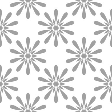 Beyaz arka plan üzerine açık gri çiçek tasarım. Tekstil ve duvar kağıtları için seamless modeli