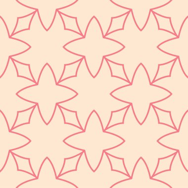 Kırmızı ve bej geometrik süsleme. Web, Tekstil ve duvar kağıtları için seamless modeli