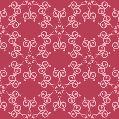 Kırmızı çiçek süsleme. Tekstil ve duvar kağıtları için seamless modeli