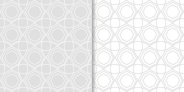 Işık gri geometrik süsler. Web, Tekstil ve duvar kağıtları için dikişsiz desen seti