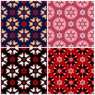 Duvar kağıtları, Tekstil ve kumaş çiçek desenleri ile sorunsuz kökenden ayarla