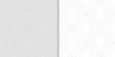 Web, Tekstil ve duvar kağıtları için dikişsiz desen ışık gri geometrik dizi