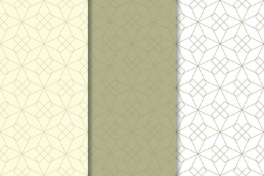 Web, Tekstil ve duvar kağıtları için dikey Dikişsiz desen zeytin yeşil ve beyaz geometrik dizi