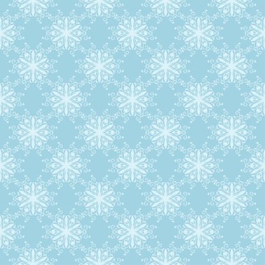 Beyaz ve mavi çiçek desenli. Tekstil ve duvar kağıtları için sorunsuz süsleme