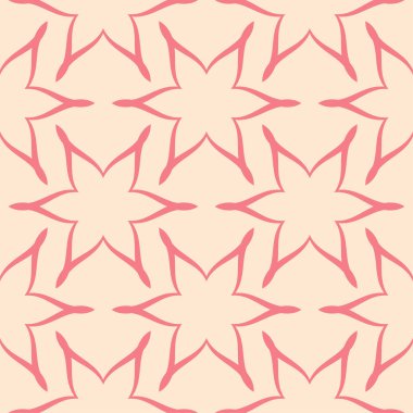 Bej renkli arka plan üzerinde kırmızı çiçekli süs. Tekstil ve duvar kağıtları için seamless modeli