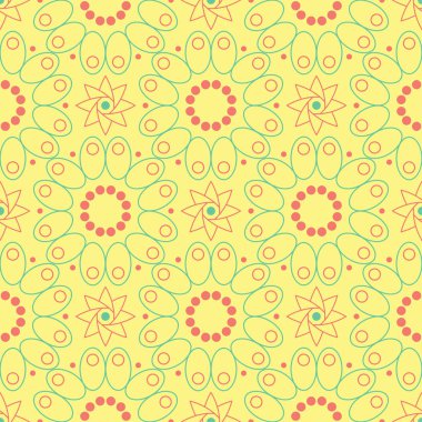 Çiçek seamless modeli. Arka plan duvar kağıtları, Tekstil ve kumaş için pembe ve yeşil çiçek öğeleri ile parlak renkli