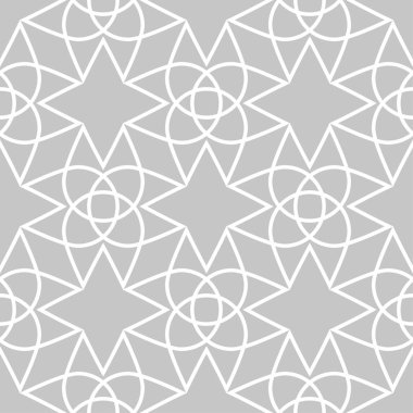 Gri ve beyaz geometrik süsleme. Web, Tekstil ve duvar kağıtları için seamless modeli