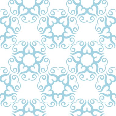 Beyaz zemin üzerine mavi çiçek tasarım. Tekstil ve duvar kağıtları için seamless modeli