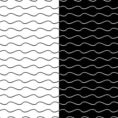 Siyah ve beyaz geometrik süsler. Web, Tekstil ve duvar kağıtları için dikişsiz desen seti