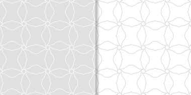 Açık gri geometrik yazdırır. Web, Tekstil ve duvar kağıtları için dikişsiz desen seti