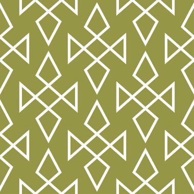 Zeytin yeşili ve beyaz geometrik süsleme. Web, Tekstil ve duvar kağıtları için seamless modeli