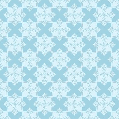 Mavi zemin üzerine beyaz çiçek desenli. Tekstil ve duvar kağıtları için sorunsuz süsleme