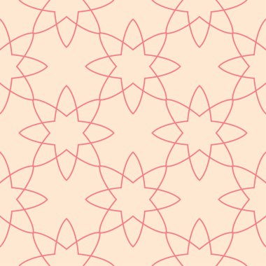 Kırmızı ve bej geometrik süsleme. Web, Tekstil ve duvar kağıtları için seamless modeli