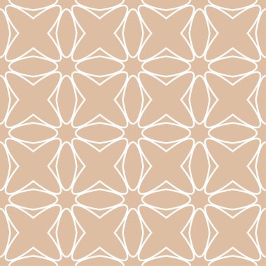 Bej ve beyaz geometrik süsleme. Web, Tekstil ve duvar kağıtları için seamless modeli