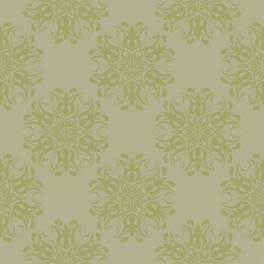 Zeytin yeşili çiçek süsleme. Tekstil ve duvar kağıtları için seamless modeli