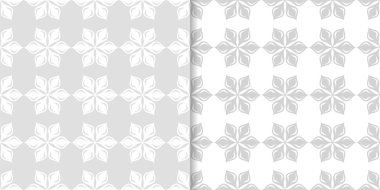 Işık gri çiçek süsler. Tekstil ve duvar kağıtları için dikişsiz desen seti