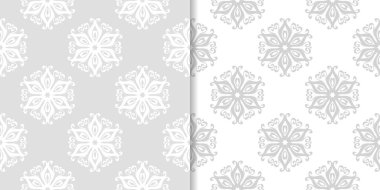 Çiçek arka ışık gri kümesi. Tekstil ve duvar kağıtları için dikişsiz desen