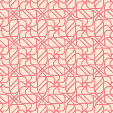 Geometrik süsleme. Kırmızı ve bej seamless modeli web, Tekstil ve duvar kağıtları için