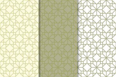 Web, Tekstil ve duvar kağıtları için dikey Dikişsiz desen zeytin yeşil ve beyaz geometrik dizi